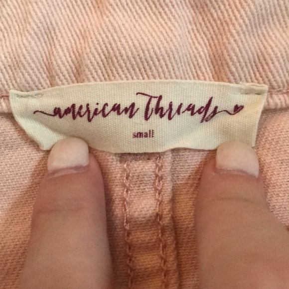 Pink denim frayed jean skirt - Picture 2 of 3